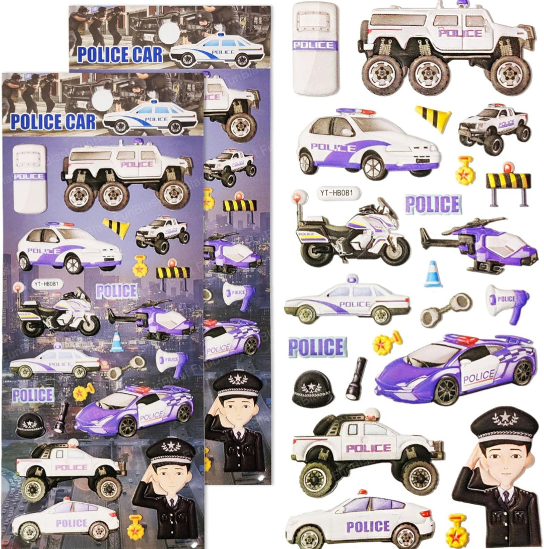 Police Car 3D Stickers Pack of 2