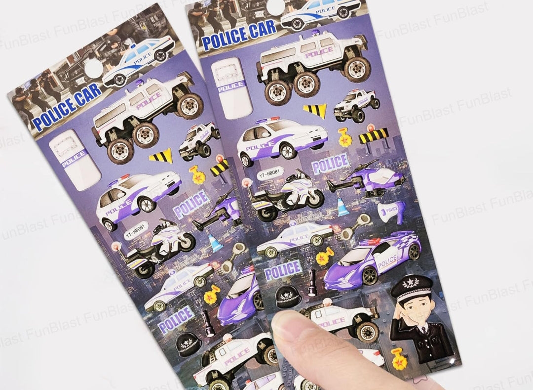 Police Car 3D Stickers Pack of 2