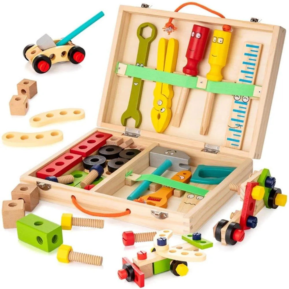 Open Ended Wooden Tool Kit Suitcase