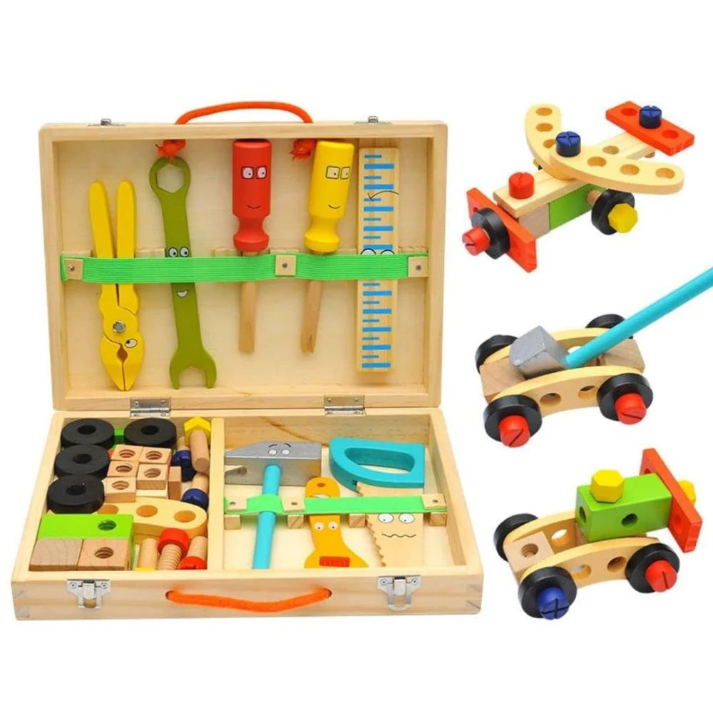 Open Ended Wooden Tool Kit Suitcase